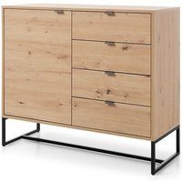 Kommode 103cm Anime - Kommode Wohnzimmer, Sideboard mit 3 Schubladen und 1 Tür, Schubladenschrank auf beinen - Artisan Eiche - Hellbraun - Graingold von GRAINGOLD