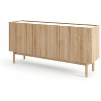 Graingold - Kommode Braha - Sideboard, Kommode - Kommodenschrank mit 3 Türen, Schrank mit Beinen für das Wohnzimmer, Schlafzimmer - Riviera Eiche / von GRAINGOLD