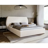 Polsterbett 160x200 Blossom - Bett mit Lattenrost & Bettkasten - Bouclé Stoff - Modern Schlafzimmerbett - Cremig - Cremig - Graingold von GRAINGOLD