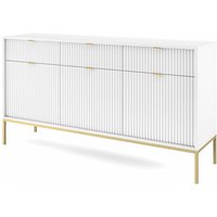 Sideboard Gold 154cm Amber - Kommode mit Schubladen und Türen, Schrank mit Beinen für das Wohnzimmer, Schlafzimmer - Weiß - Weiß - Graingold von GRAINGOLD