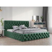 Glamour Chesterfield Bett 140x200 cm Velutto - Grün (Magic velvet 2225) - Grün - Graingold von GRAINGOLD