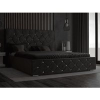 Glamour Polsterbett 180x200 cm Rossa - Schwarz (Magic Velvet 2219) - Schwarz - Graingold von GRAINGOLD