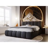 Polsterbett mit Bettkasten 140x200, Schwarz Bouclé, Cloud Polsterbett mit Bettkasten 140x200, Schwarz Bouclé, Cloud von GRAINGOLD
