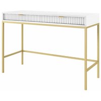 Schminktisch / Schreibtisch Gold Amber - Moderne Kosmetiktisch, Arbeitstisch mit Schubladen, Moderne Schlafzimmer - Weiß - Weiß - Graingold von GRAINGOLD