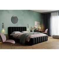 Polsterbett 180x200 cm Neos - Schlafzimmerbett, Doppelbett - Schwarz (Magic Velvet 2219) - Schwarz - Graingold von GRAINGOLD