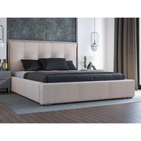 Polsterbett mit Bettkasten 140x200, Beige Samt, Valencia von GRAINGOLD