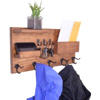 Handgemachter Holz Wand Organizer Garderoben, Post & Schlüssel Halter Handgemachter Holz Wand Organizer Garderoben, Post & Schlüssel Halter von GRAINandGRIT