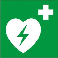 Gramm Medical Symbol Defibrillator, Folie selbstklebend, 200 x 200 mm von GRAMM medical