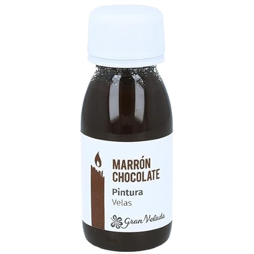 Flüssige Schokoladenbraune Kerzenfarbe, ideal zum Verzieren Ihrer Wachskreationen, schnell trocknend, einfache Anwendung mit Pinsel oder Schwamm, erneuern Sie Ihre Kerzen kreativ | 60 ml von GRAN VELADA