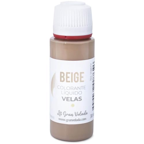 Flüssiger Kerzenfarbstoff, Beige, 30ml, ideal für selbstgemachte Kerzen, einfach in der Anwendung, schnell trocknend und stabile Farben | Füge deinen Kreationen eine kreative Touch hinzu. von GRAN VELADA