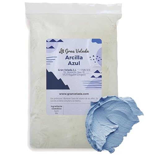 Gran Velada Blauer Ton 5 kg | Professionelles Format | reinigender und beruhigender Naturton für Masken, Peelings und Heimkosmetik von GRAN VELADA