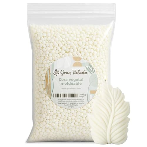 Gran Velada - Formbares Pflanzenwachs, 1 kg, für natürliche und vegane Kerzen in Formen, Rapsherstellung, unterstützt bis zu 6 % Duftessenz Gran Velada - Formbares Pflanzenwachs, 1 kg, für natürliche und vegane Kerzen in Formen, Rapsherstellung, unterstützt bis zu 6 % Duftessenz von GRAN VELADA