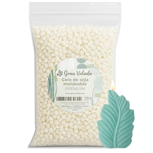 Gran Velada Formbares Sojawachs, 1 kg, natürliches pflanzliches Wachs für selbstgemachte Kerzen, veganes Wachs für dekorative Formen und Figuren Gran Velada Formbares Sojawachs, 1 kg, natürliches pflanzliches Wachs für selbstgemachte Kerzen, veganes Wachs für dekorative Formen und Figuren von GRAN VELADA