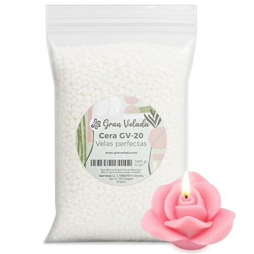 Gran Velada GV-20 Perfektes Kerzenwachs, 1 kg, Wachsperlen zur Herstellung von selbstgemachten Kerzen in Formen, konzentriertes Wachs für Kerzen mit Formen und Figuren Gran Velada GV-20 Perfektes Kerzenwachs, 1 kg, Wachsperlen zur Herstellung von selbstgemachten Kerzen in Formen, konzentriertes Wachs für Kerzen mit Formen und Figuren von GRAN VELADA