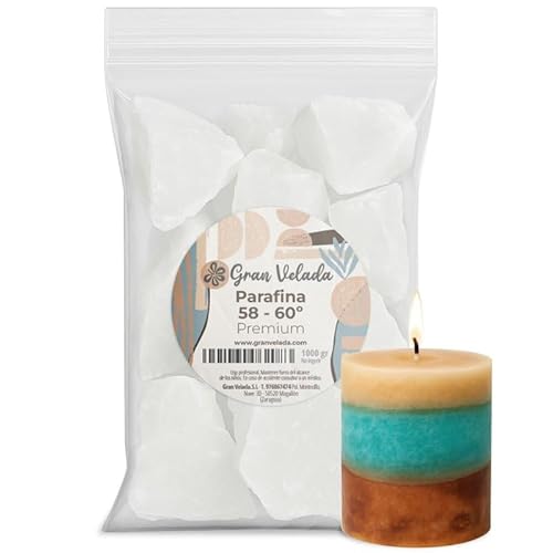 Gran Velada Paraffin 58-60º Premium 1 kg | raffiniertes und hydriertes Paraffin von hoher Qualität | Ideal für rustikale Kerzen und Fanalkerzen mit professioneller Verarbeitung Gran Velada Paraffin 58-60º Premium 1 kg | raffiniertes und hydriertes Paraffin von hoher Qualität | Ideal für rustikale Kerzen und Fanalkerzen mit professioneller Verarbeitung von GRAN VELADA