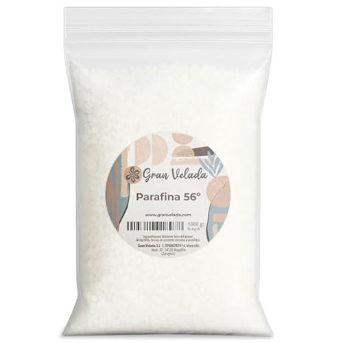 Gran Velada Paraffin für Kerzen 56º 1 kg | Paraffin aus weißen Perlen, elastisch und glänzend, ideal für Fanals, geschnitzte Kerzen und undurchsichtige Behälter Gran Velada Paraffin für Kerzen 56º 1 kg | Paraffin aus weißen Perlen, elastisch und glänzend, ideal für Fanals, geschnitzte Kerzen und undurchsichtige Behälter von GRAN VELADA