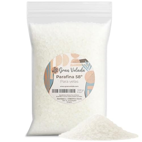 Gran Velada Paraffin für Kerzen 58º 1 kg | Paraffin aus weißen Perlen, biegsam und durchscheinend | Ideal für Fanalien, melierte und kreative Kerzen Gran Velada Paraffin für Kerzen 58º 1 kg | Paraffin aus weißen Perlen, biegsam und durchscheinend | Ideal für Fanalien, melierte und kreative Kerzen von GRAN VELADA