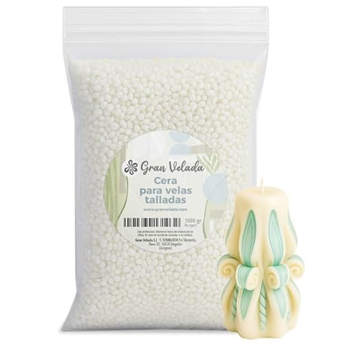 Gran Velada Wachs für geschnitzte Kerzen, 1 kg, dehnbares und elastisches Spezialwachs mit niedrigem Schmelzpunkt, ideal für die Herstellung von selbstgemachten Kerzen mit Farbschichten Gran Velada Wachs für geschnitzte Kerzen, 1 kg, dehnbares und elastisches Spezialwachs mit niedrigem Schmelzpunkt, ideal für die Herstellung von selbstgemachten Kerzen mit Farbschichten von GRAN VELADA