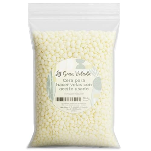 Gran Velada Wachs zur Herstellung von Kerzen mit Altöl, 1 kg, Perlenformat, recycelt und wiederverwendet für ökologische Kerzen Gran Velada Wachs zur Herstellung von Kerzen mit Altöl, 1 kg, Perlenformat, recycelt und wiederverwendet für ökologische Kerzen von GRAN VELADA