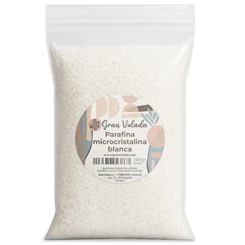 Gran Velada - Weißes mikrokristallines Paraffin, 1 kg in Perlen, flexibel und hochwertig, zur Herstellung von Kerzen mit Formen und intensiven Farben Gran Velada - Weißes mikrokristallines Paraffin, 1 kg in Perlen, flexibel und hochwertig, zur Herstellung von Kerzen mit Formen und intensiven Farben von GRAN VELADA