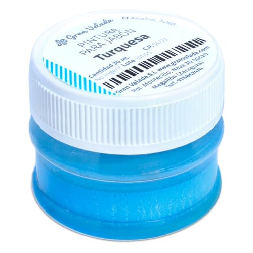 Vibrierendes Türkis, spezielle Kosmetikfarbe für Seife, hebt Reliefs hervor und schafft einzigartige Details in Ihren kreativen Badetabletten | 30 ml von GRAN VELADA