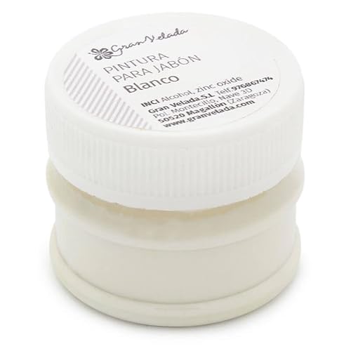 Weiße Seifenfarbe – Kosmetische und detaillierte Dekoration, ideal zum Hervorheben von Reliefs und Seifendetails, Inhaltsstoffe: Alkohol, Titandioxid | 30 ml Weiße Seifenfarbe – Kosmetische und detaillierte Dekoration, ideal zum Hervorheben von Reliefs und Seifendetails, Inhaltsstoffe: Alkohol, Titandioxid | 30 ml von GRAN VELADA