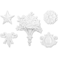 1 Ornament - Stuck aus pu, stoßfest & hart - Dekoration Grand Decor große Auswahl: A602 - Blume Diamant von GRAND DECOR