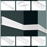 Grand Decor - Stuckleisten Wand flach, pu Hartschaum & Flexibel - 2m Wandleisten weiß modern & Barock CR-Serie: 2 Meter / 1 Leiste, CR824 - 42x18mm Grand Decor - Stuckleisten Wand flach, pu Hartschaum & Flexibel - 2m Wandleisten weiß modern & Barock CR-Serie: 2 Meter / 1 Leiste, CR824 - 42x18mm von GRAND DECOR