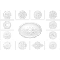 Grand Decor Stuckrosette aus PU, R125 bis R179 - Deckenrosette Stuck Wanddeko Wohnzimmer: R179 - Ø 32 cm von GRAND DECOR