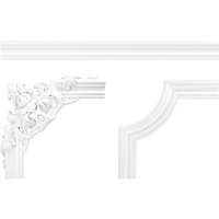 Wand- und Deckenumrandung Fries Stuck pu stoßfest CR807/A/B: Segment CR807B - 295 x 295 x 20 mm von GRAND DECOR