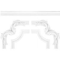 Wand- und Deckenumrandung Fries Stuck pu stoßfest CR818: Segment CR818A - 205 x 205 x 20 mm von GRAND DECOR