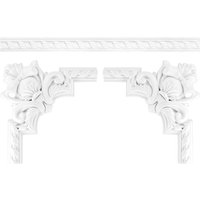 Wand- und Deckenumrandung Fries Stuck pu stoßfest CR707/M-103: Segment CR707B - 265 x 265 x 35 mm von GRAND DECOR