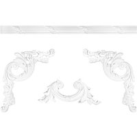 Wand- und Deckenumrandung Fries Stuck pu stoßfest CR929/A/B: Segment CR929BL - 515 x 360 x 20 mm von GRAND DECOR