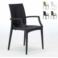 20er Bistrot Arm Grand Soleil Stühle Sessel für Bar Garten Poly Rattan - Schwarz 20er Bistrot Arm Grand Soleil Stühle Sessel für Bar Garten Poly Rattan - Schwarz von GRAND SOLEIL