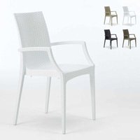 20er Bistrot Arm Grand Soleil Stühle Sessel für Bar Garten Poly Rattan - Weiß 20er Bistrot Arm Grand Soleil Stühle Sessel für Bar Garten Poly Rattan - Weiß von GRAND SOLEIL