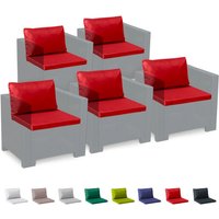 5-Sitzer Rattan Lounge-Kissen wasserdicht Set Bica Grand Soleil - Rot von GRAND SOLEIL