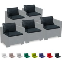 5-Sitzer Rattan Lounge-Kissen wasserdicht Set Bica Grand Soleil - Schwarz von GRAND SOLEIL