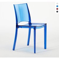 B-Side Grand Soleil stapelbare transparente Stühle für Bar, Küchen und Restaurants - Transparent Blau von GRAND SOLEIL