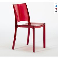 B-Side Grand Soleil stapelbare transparente Stühle für Bar, Küchen und Restaurants - Transparent Rot von GRAND SOLEIL