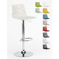 Barhocker mit Fußstütze Hoch Drehbar Höhenverstellbar für Küche Bar Grand Soleil Spider - Weiß von GRAND SOLEIL