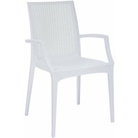 Grand Soleil - Extrahierter Sesselstuhlstuhlgarten mit Harzstruktur Rattan Bristtan Grandsoleil Effekt Effekt - White von GRAND SOLEIL