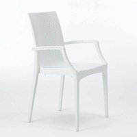 Bistrot Arm Grand Soleil Stühle mit Armlehnen Poly Rattan Bar Garten - Weiß von GRAND SOLEIL