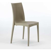 Bistrot Grand Soleil Poly Rattan Bar Garten Eisdiele Stühle stapelbar - Beige von GRAND SOLEIL