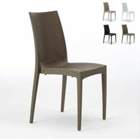 Rattan bistrot stuhl weiss 57x50xH89 cm von GRAND SOLEIL