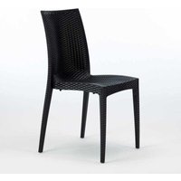 Bistrot Grand Soleil Poly Rattan Bar Garten Eisdiele Stühle stapelbar - Schwarz von GRAND SOLEIL