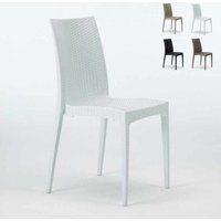 Bistrot Grand Soleil Poly Rattan Bar Garten Eisdiele Stühle stapelbar - Weiß von GRAND SOLEIL