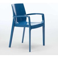Cream Grand Soleil Stapelbare Polypropylen Stühle mit Armlehnen Küche Bar - Blau von GRAND SOLEIL