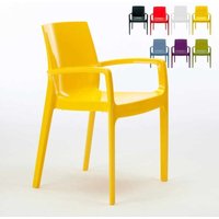 Cream Grand Soleil Stapelbare Polypropylen Stühle mit Armlehnen Küche Bar - Gelb von GRAND SOLEIL