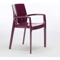 Cream Grand Soleil Stapelbare Polypropylen Stühle mit Armlehnen Küche Bar - Lila von GRAND SOLEIL