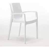 Cream Grand Soleil Stapelbare Polypropylen Stühle mit Armlehnen Küche Bar - Weiß von GRAND SOLEIL